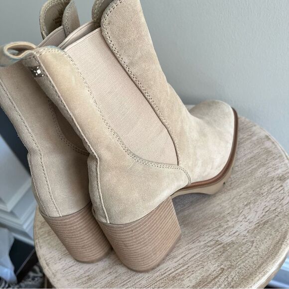 Sam Edelman Rollins Suede Boots With Side Stretch in Sesame Tan Sz 9 NWOB - Picture 6 of 9